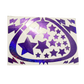 Picture of an purple decal on a white rectangle; clear background 