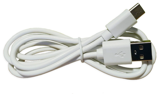 A picture of a white folded USB cable