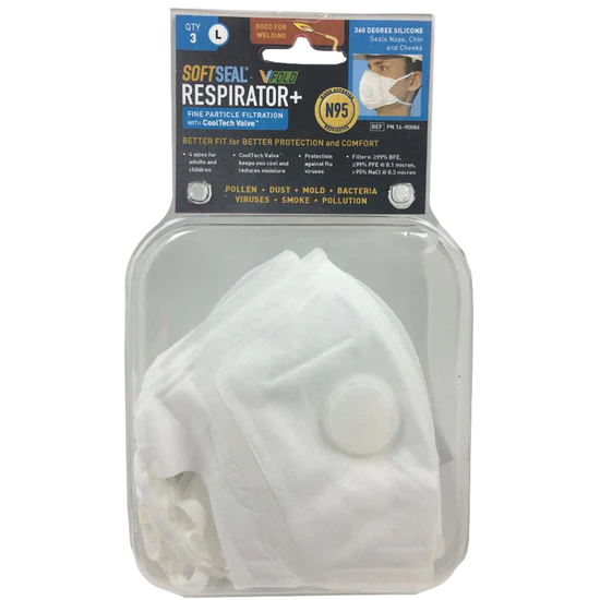 SoftSeal VFold+ Silicone Sealing N95 Certified Respirator, with valve