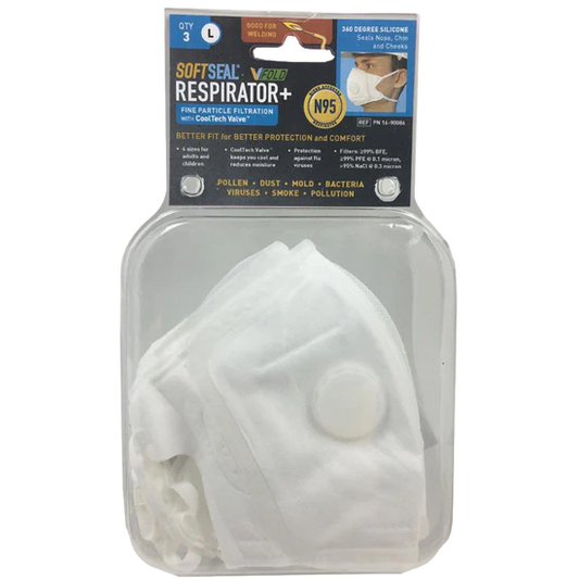 SoftSeal VFold+ Silicone Sealing N95 Certified Respirator, with valve