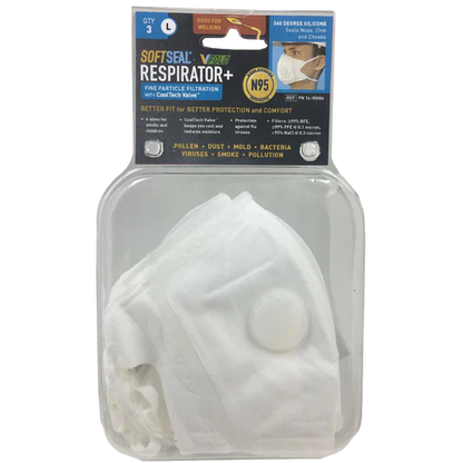 SoftSeal VFold+ Silicone Sealing N95 Certified Respirator, with valve
