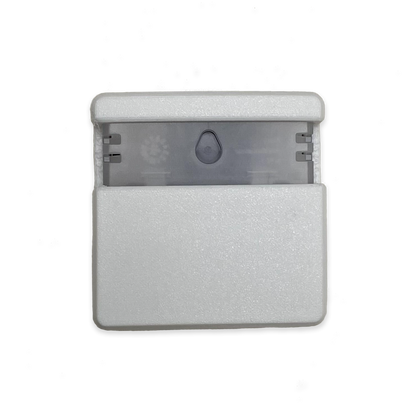 Picture of back of white case, with opening for mounting