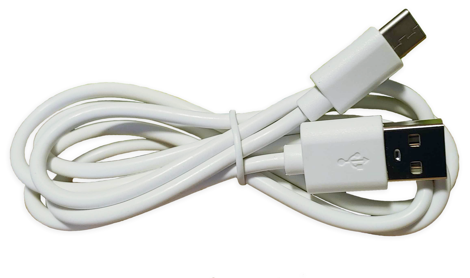 A picture of a white folded USB cable