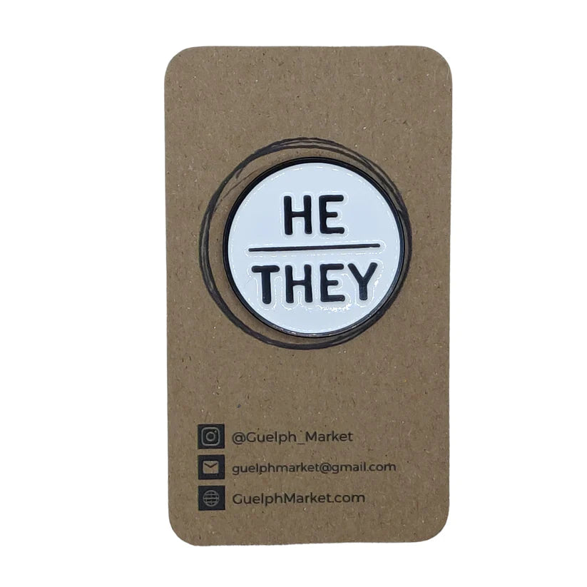 Circular Enamel Pronoun Pin